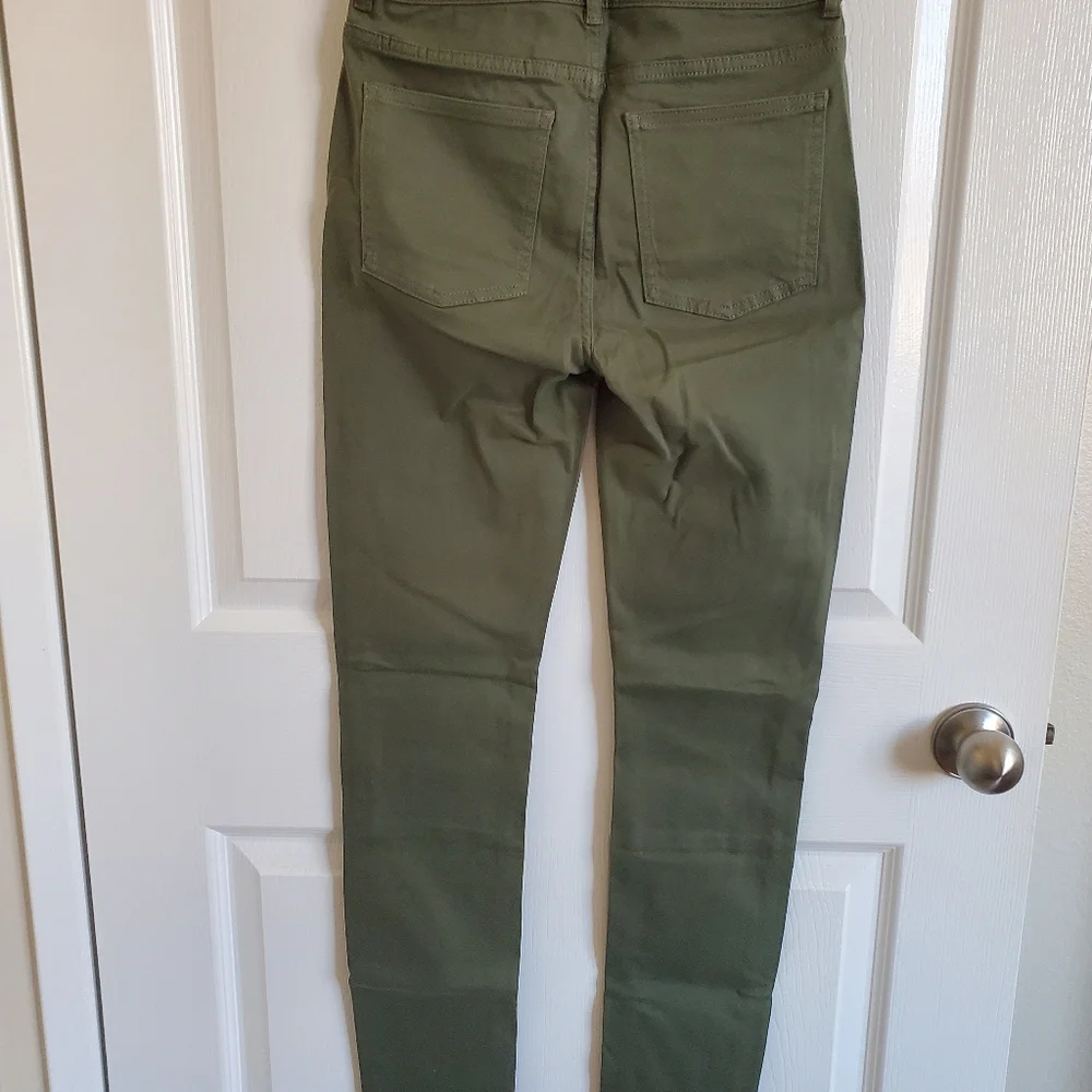 Boden Olive Green Skinny Biker Pants Women Size 2